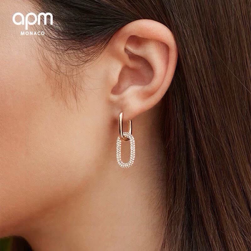 APM Monaco September New Item Officially Licensed Diamond Hoop Earring